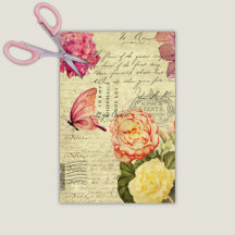 Antique Floral Ephemera Decoupage