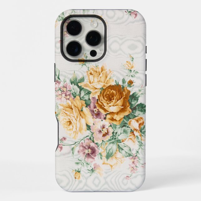 Antique Floral Fabric Pattern iPhone Case (Back)