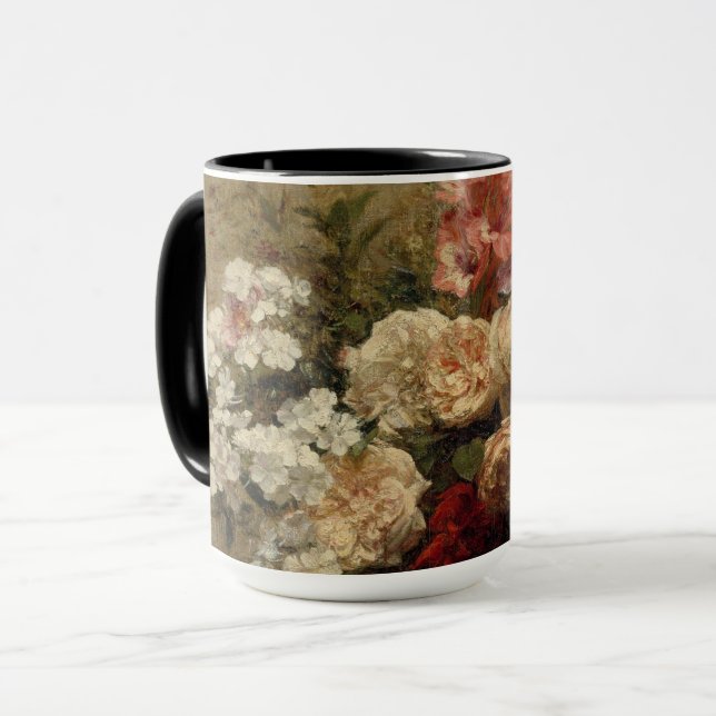 Antique Floral Floral Art Painting Gift Mug (Front Left)