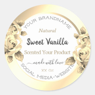 Antique Floral Gold Product Packaging Labels White