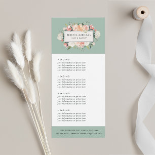 Antique Floral   Pricing or Services Rack Card