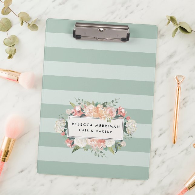 Antique Floral Sage Stripe Clipboard (Creator Uploaded)