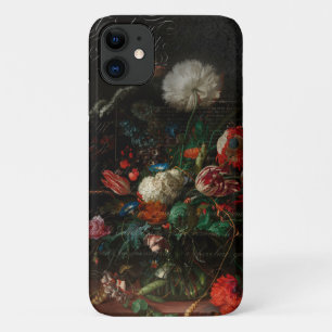 Antique Floral Still Life & French Script iPhone 11 Case