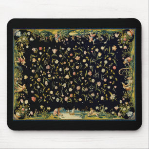 Antique Floral Table Carpet Illustration Mouse Mat