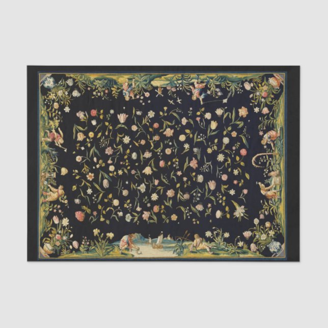 Antique Floral Table Carpet Tissue Paper (Front)
