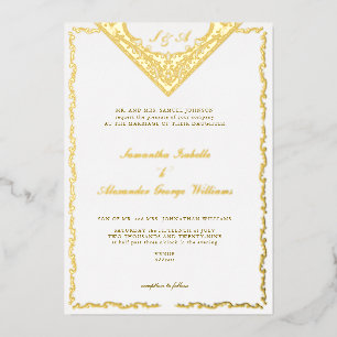 Antique Floral Western Vintage Monogram Wedding