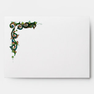 ANTIQUE FLORENTINE FLORAL  BROWN WAX SEAL MONOGRAM ENVELOPES