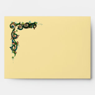 ANTIQUE FLORENTINE FLORAL  BROWN WAX SEAL MONOGRAM ENVELOPES