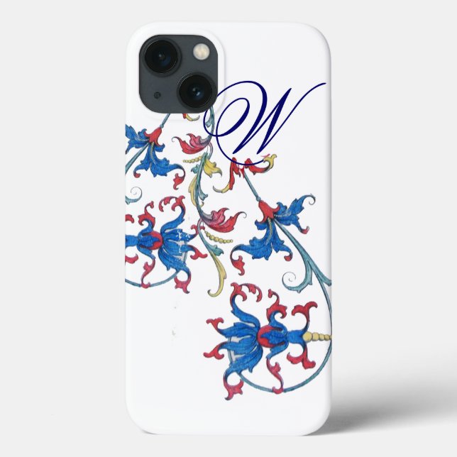 ANTIQUE FLORENTINE FLORAL MOTIFS MONOGRAM Case-Mate iPhone CASE (Back)