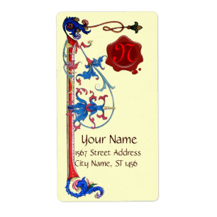 ANTIQUE FLORENTINE FLORAL  RED WAX SEAL MONOGRAM