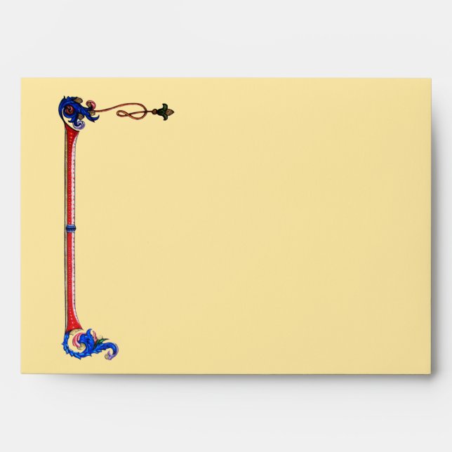 ANTIQUE FLORENTINE FLORAL RED WAX SEAL MONOGRAM ENVELOPE (Front)