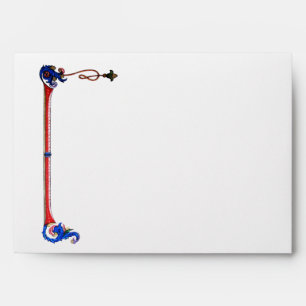 ANTIQUE FLORENTINE FLORAL RED WAX SEAL MONOGRAM ENVELOPES