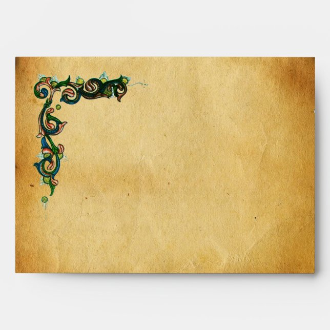 ANTIQUE FLORENTINE PARCHMENT WAX SEAL MONOGRAM ENVELOPES (Front)