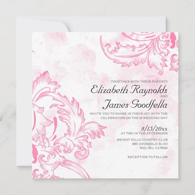Antique Flourish Wedding Invitations (Front)