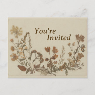 Antique Flower Collage Invitation Postcard
