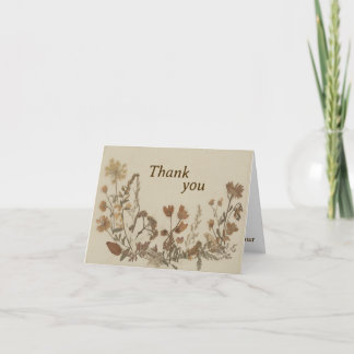 Antique Flower Collage Thank You Card