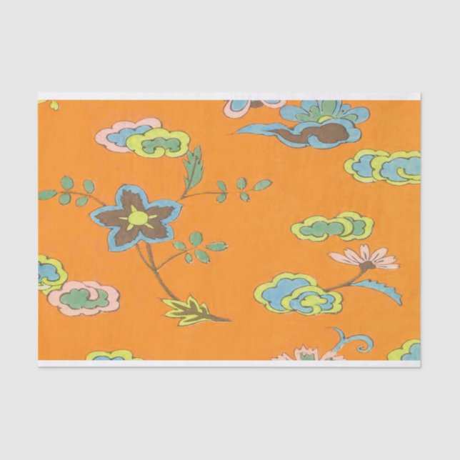 Antique Flower Design - Tissue Paper for Crafting (Front)