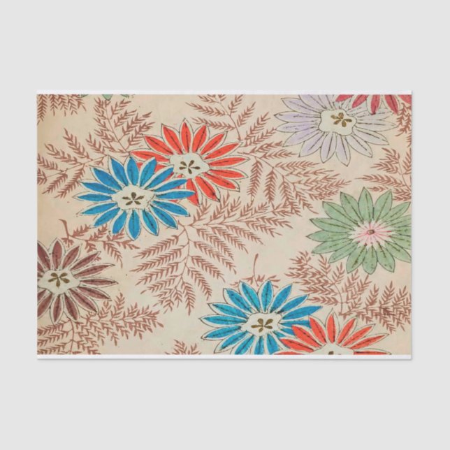 Antique Flower Design - Tissue Paper for Crafting (Front)