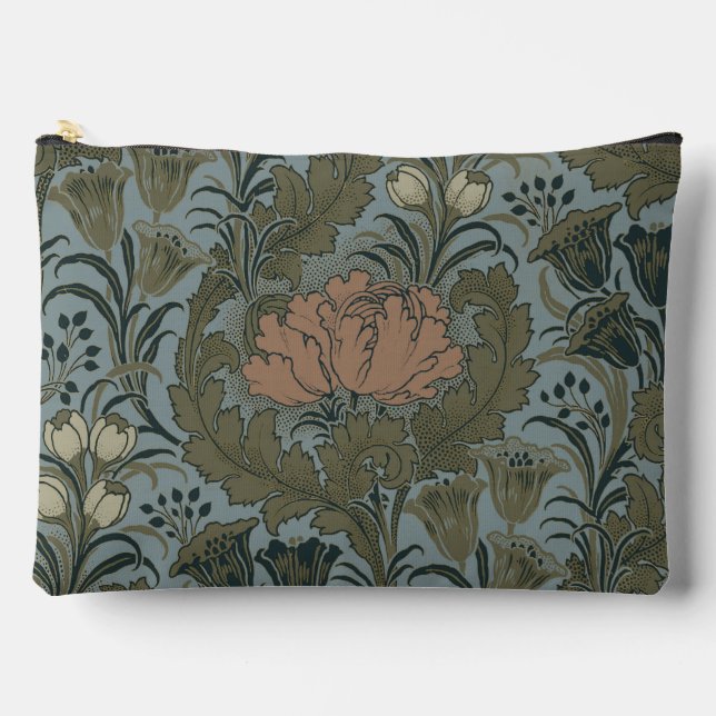 Antique Flower Morris Garden Floral Wallpaper Accessory Pouch (Front)