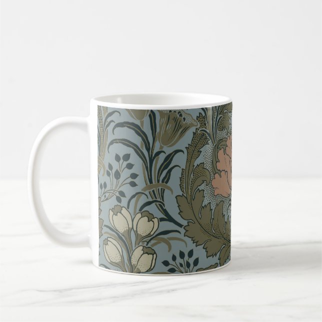 Antique Flower Morris Garden Floral Wallpaper Coffee Mug (Left)