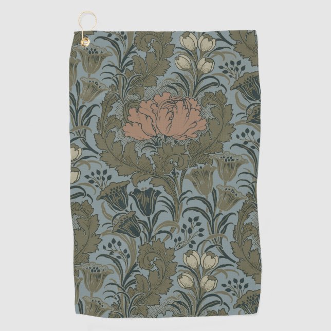 Antique Flower Morris Garden Floral Wallpaper Golf Towel (Front)