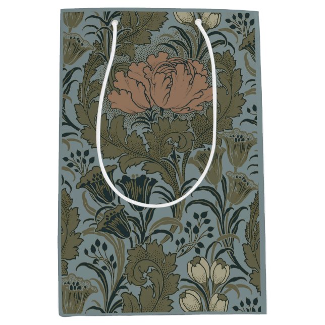 Antique Flower Morris Garden Floral Wallpaper Medium Gift Bag (Front)