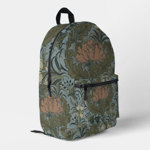 Antique Flower Morris Garden Floral Wallpaper Printed Backpack