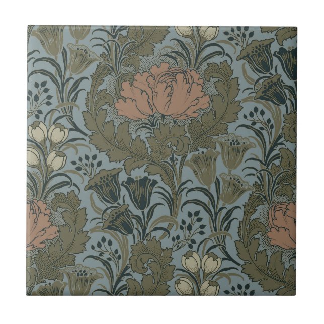 Antique Flower Morris Garden Floral Wallpaper Tile (Front)