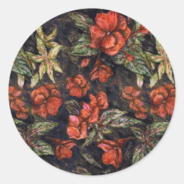 Antique Flowers by Alexandra Cook aka Linandara Classic Round Sticker (Front)