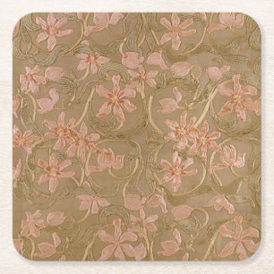 Antique Flowers (Shape Options) - Square Paper Coaster