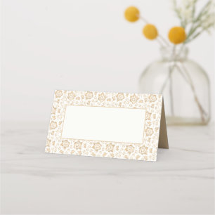 Antique flowers wedding reception guest name place card