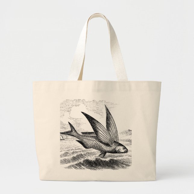 Antique Flying Fish on Tote Bag (Front)