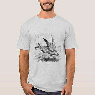 Antique Flying Fish on Tote Bag T-Shirt