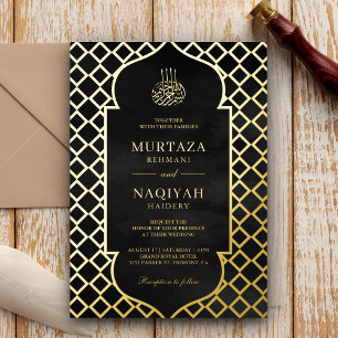 Antique Frame Black Muslim Wedding Gold