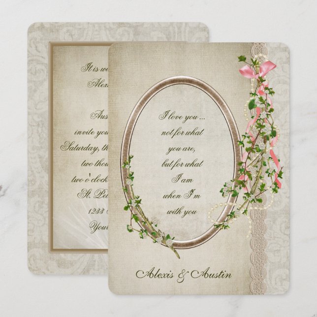 Antique Frame for Wedding Verse Invitation (Front/Back)