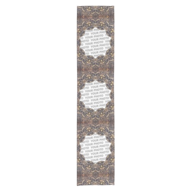 Antique Frame II + your image & backgr. Short Table Runner (Front)
