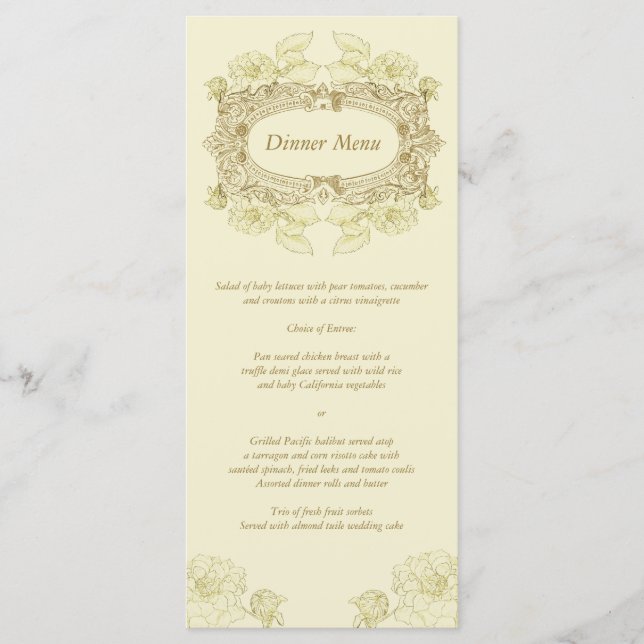 Antique Frame Menu Rack Card (Front)