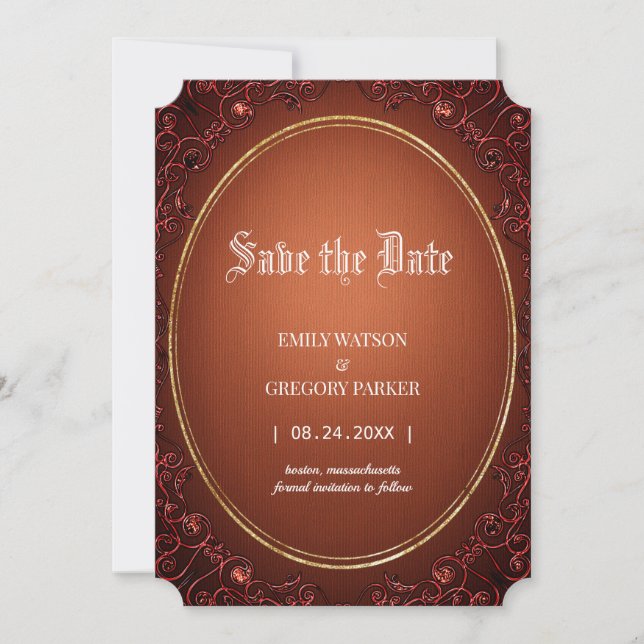 Antique frame ,old vintage save the date (Front)
