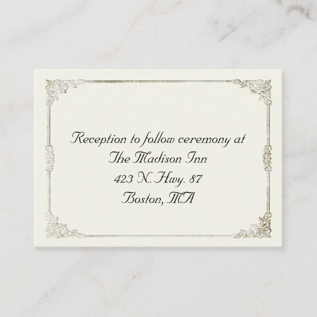 Antique frame Wedding enclosure cards (Front)