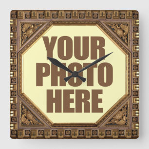 Antique Frame with YOUR PHOTO wall clock