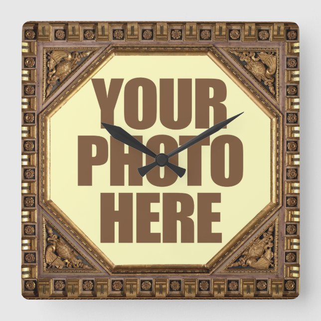 Antique Frame with YOUR PHOTO wall clock (Front)
