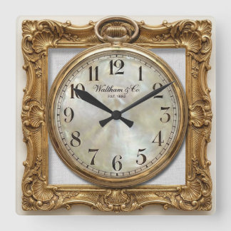 Antique framed gold clock