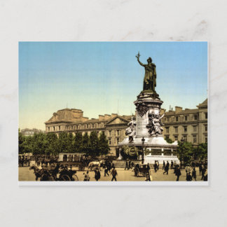 Antique France c1900, Place de la République Paris Postcard