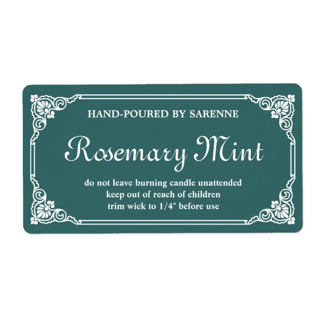 Antique French Border Candle Label Template (Front)