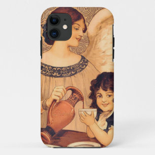 Antique French Chocolate Angel Poster: Vintage Art iPhone 11 Case