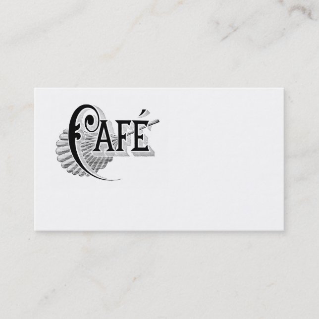Antique French Coffee Cafe Logo Business Cards (Front)