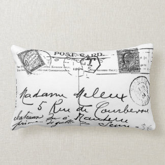 Antique French Postcard Stamps Paris Pillow