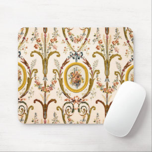 Antique French Rococo Floral Gold Cream Elegant Mouse Mat