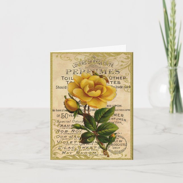 Antique French Roses Thank You Card (Front)