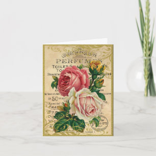 Antique French Roses Thank You Card
